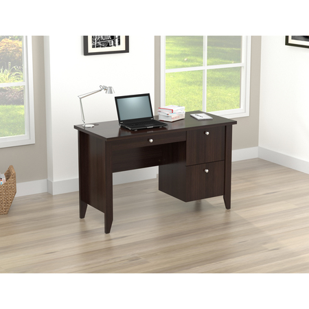 INVAL Writing Desk 47.2 in. W Espresso Rectangular 2 -Drawer with Keyboard Tray ES-11203